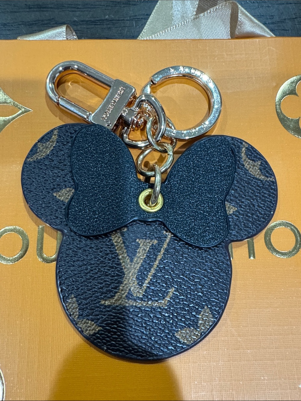 Brown & Black Monogram Minnie Mouse Key Holder